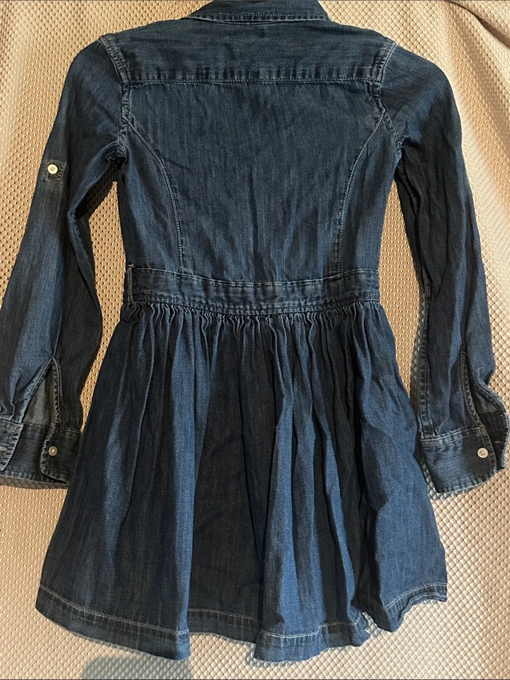 Ralph Lauren Girls 10 Denim Chambray Shirt Dress Pony Logo Fit Flare